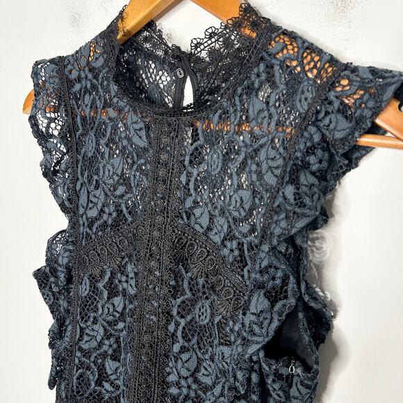 ZARA Lace Holiday Dress Womens Large Special Occasion Wedding Guest Elegant Chic - Picture 4 of 11